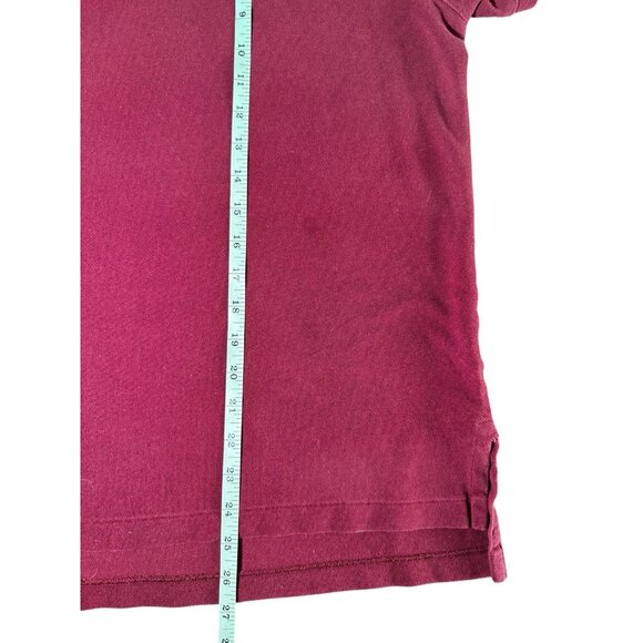 Polo Ralph Lauren Collared Shirt Burgundy Yellow Pony Mens Medium Wine Color - Picture 7 of 7
